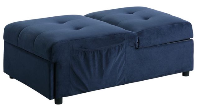 Homelegance® Garrell Dark Blue Lift Top Storage Bench with Pullout Bed-2