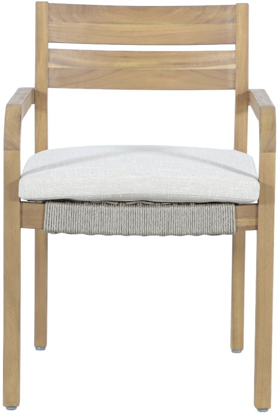 New Classic® Home Furnishings Arden Brown/Natural Fabric/Wicker Outdoor Patio Dining Arm Chair-2