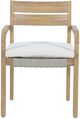New Classic® Home Furnishings Arden Brown/Natural Fabric/Wicker Outdoor Patio Dining Arm Chair-2
