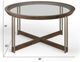 Magnussen Home® Elora Glass Top Round Walnut Cocktail Table-1