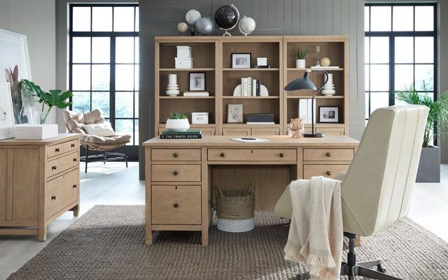 aspenhome® Emerson Light Elm 66" Executive Desk-2