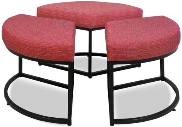 Parker Southern Ross Black/Jackie O Scarlet Ottoman-1