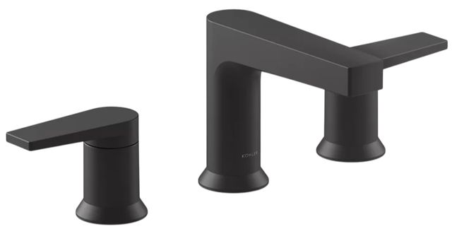 KOHLER® Taut® Matte Black Widespread Bathroom Sink Faucet-0