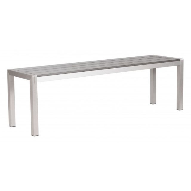 Zuo® Modern Metropolitan Brushed Aluminum Bench-0