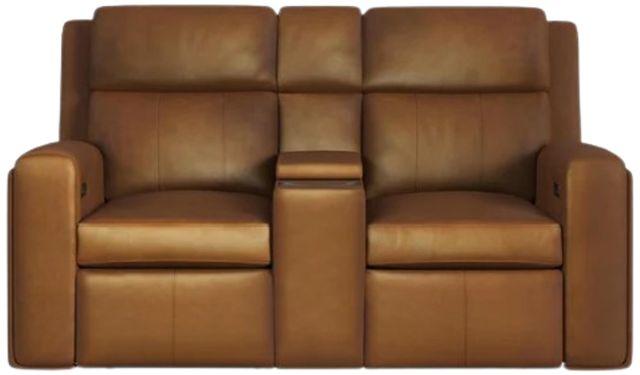 Flexsteel® Wyatt Canyon Brown Power Reclining Loveseat with Console, Power Headrests and Lumbar-2