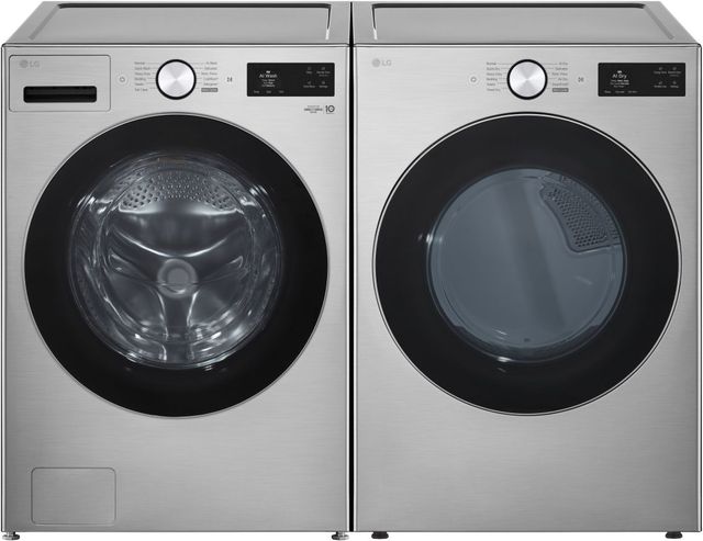 LG Graphite Steel Front Load Washer & Electric Dryer Laundry Pair-0