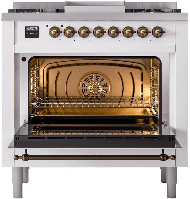 Ilve® Nostalgie II Series 36" White Pro Style Dual Fuel Range-3