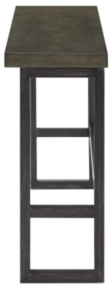 Powell® Haywood Gray Sofa Bar Table with Gunmetal Base-4