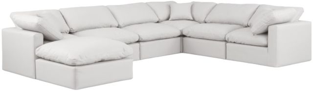 Meridian Furniture Indulge 7-Piece Cream Leather Modular Sectional-0