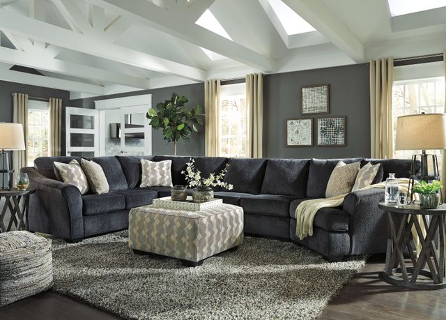 Signature Design by Ashley® Eltmann 4-Piece Slate Left-Arm Facing Sectional with Armless Chair and Cuddler-2