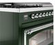 Ilve® Nostalgie II Noblesse 48'' Emerald Green Pro Style Dual Fuel Range with Chrome Trim-4