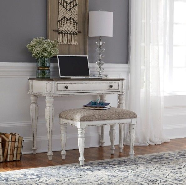 Liberty Furniture Magnolia Manor 2-Piece Antique White/Weathered Bark Vanity Set-1
