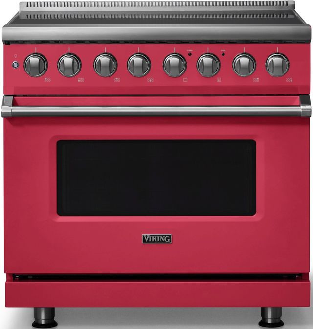 Viking® 5 Series 36" Valentine Pro Style Induction Range with Polished Chrome Trim-0
