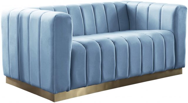 Meridian Furniture Marlon Sky Blue Velvet Loveseat-0