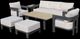 Elements International Costa Black/Soluction Beige Outdoor Fabric/Metal Sofa-1