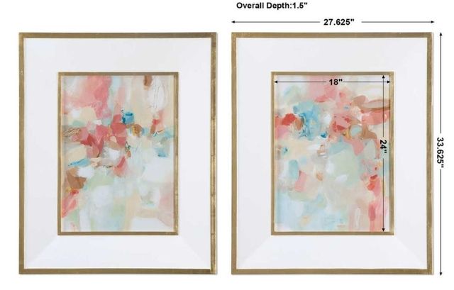 Uttermost® Christina Long 2-Piece A Touch of Blush and Rosewood Fences Framed Prints Set-2