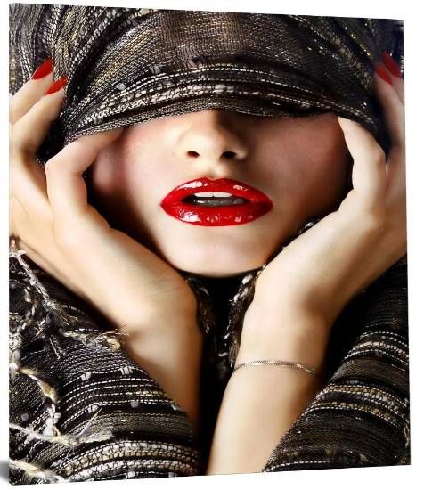 Classy Art Red Lip Shaw Wall Art-1