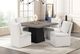 Furniture of America® Broager 5-Piece Rustic Oak Square Dining Table Set with Dark Walnut Base and White Caster Chairs-0