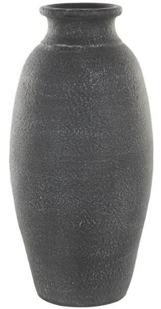Deco Marche Gray 9" Ceramic Textured Whitewashed Vase-0