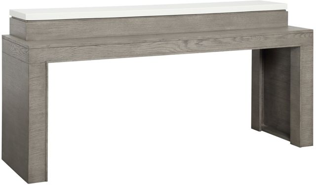 Parker House® Pure Modern Gray Moonstone Everywhere Console with White Quartz Top -0