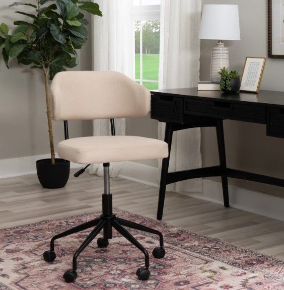 Linon Tanner Beige Office Chair-1