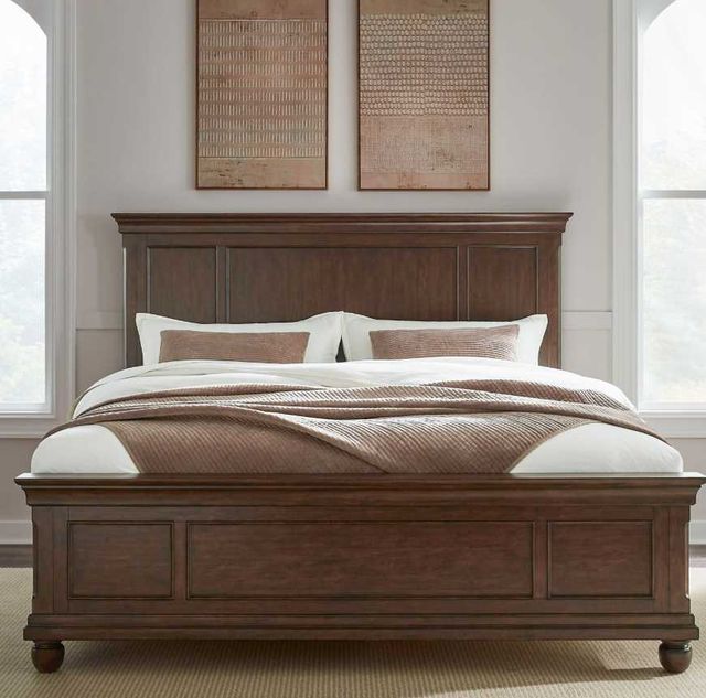 Liberty Furniture Rustic Traditions Rustic Cherry California King Panel Bed-1