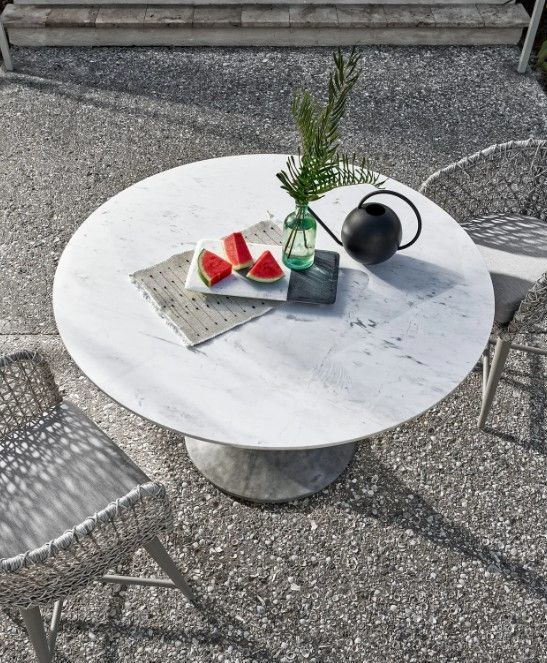 Universal Explore Home™ Coastal Living Outdoor Santa Cruz Gray/White Concrete/Marble Dining Table-3