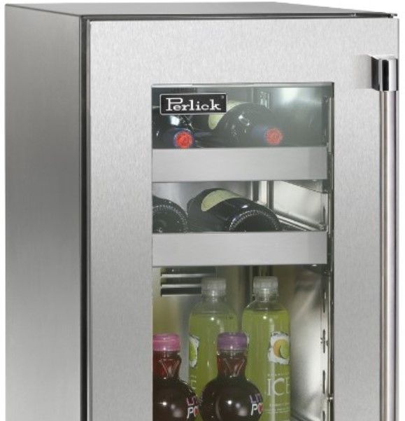 Perlick® Marine & Coastal Series 15" 2.8 Cu. Ft. Stainless Steel Glass Door Built-In Beverage Center-1