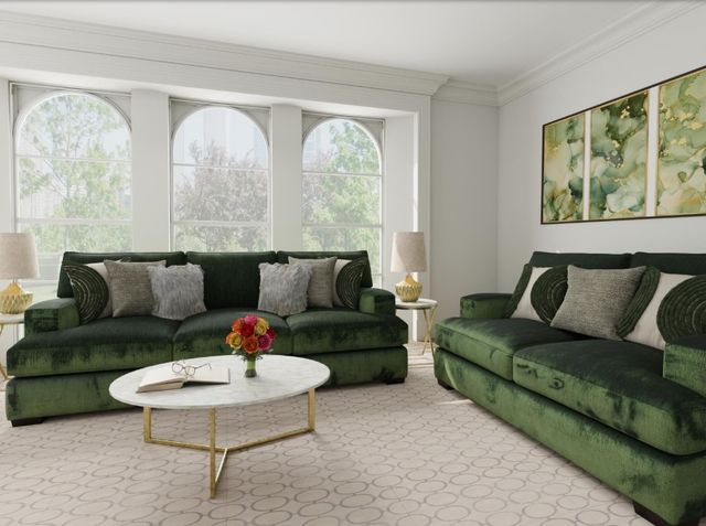 Corinthian Furniture Central Park Green Loveseat-1