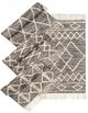 Giftcraft 4-Piece Black/Cream Assorted Cotton Rug with Fringe Set-0