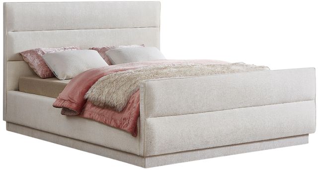 Meridian Furniture Paxton Cream Queen Upholstered Panel Bed-0