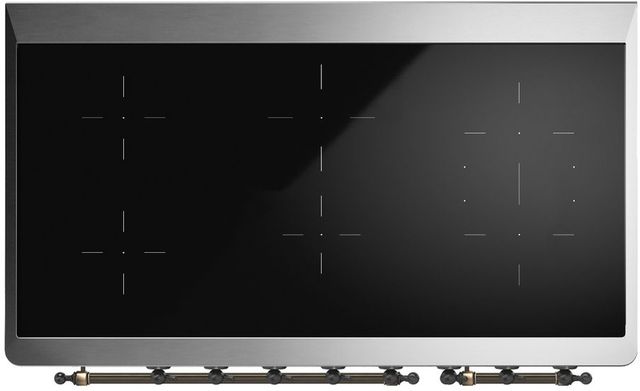 Ilve® Majestic III 48" Graphite Matte Pro Style Induction Range with Triple Glass Door and Burnished Trim-3