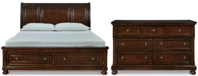 Millennium® by Ashley Porter 2-Piece Rustic Brown California King Sleigh Bed Set-0