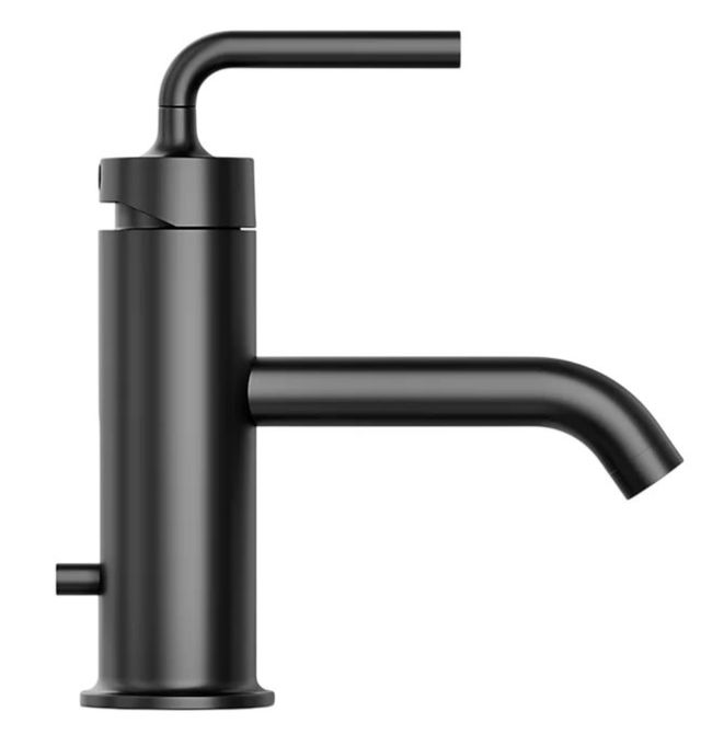 KOHLER® Purist® Matte Black Single-Handle Bathroom Sink Faucet with Straight Lever Handle-2