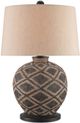 Currey & Company Afrikan Beige/Distressed Black/Tan Table Lamp-0