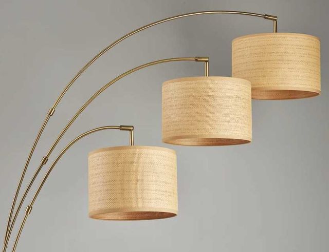 Adesso® Bowey Antique Brass 3-Arm Arc Floor Lamp-1