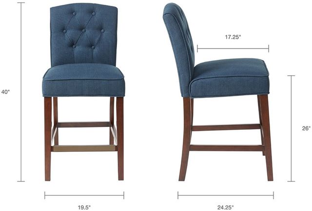 Olliix by Madison Park Navy Marian Tufted Counter Stool-1