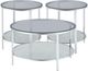 Steve Silver Co. Frostine 3-Piece Glass Top Occasional Table Set with Chrome Base-0