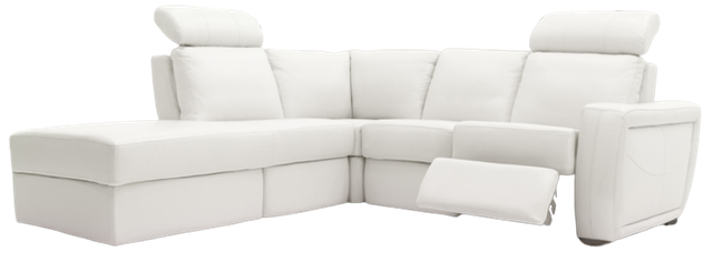 Fornirama 3748 3-Piece White Reclining Sectional with Adjustable Headrest Set-0