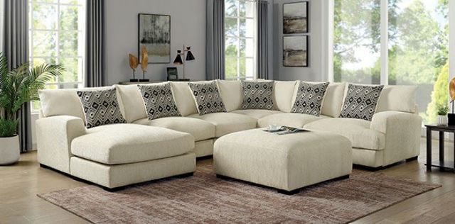 Furniture of America® Kaylee Beige U-Shaped Sectional Set