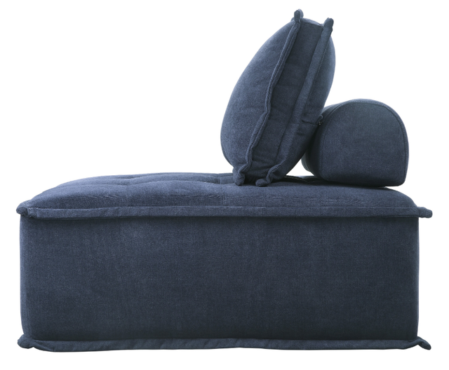 Mazin Furniture Ulrich Blue Modular Chair with Removable Bolster and Pillow-1