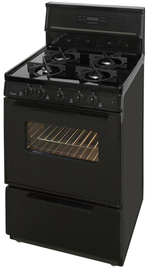 Premier 24" Black Freestanding Gas Range-2