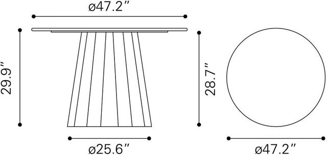 Zuo® Modern Aipe Black/Brown Dining Table-2