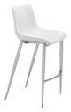 Zuo® Magnus White and Silver Set of 2 Bar Chairs-0