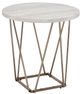 Steve Silver Co. Rowyn White End Table with Copper Base-0