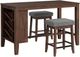 Elements International Santa Barbara 3-Piece Dark Gray/Walnut Kitchen Island Set-0