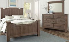 American Wholesale Furniture 5-Piece Lumbermill Saddle Grey Bedroom Set