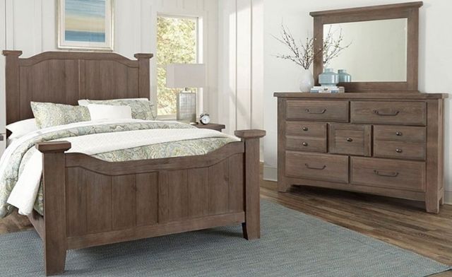 American Wholesale Furniture 5-Piece Lumbermill Saddle Grey Bedroom Set-0