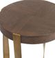Uttermost® Drew Dark Chocolate End Table with Brass Base-4
