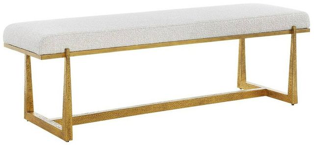 Uttermost® Midas Antique Gold/Driftwood Accent Bench-0